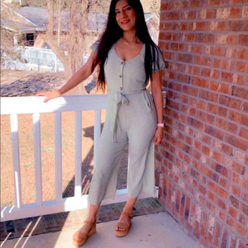 Pastel green romper dress